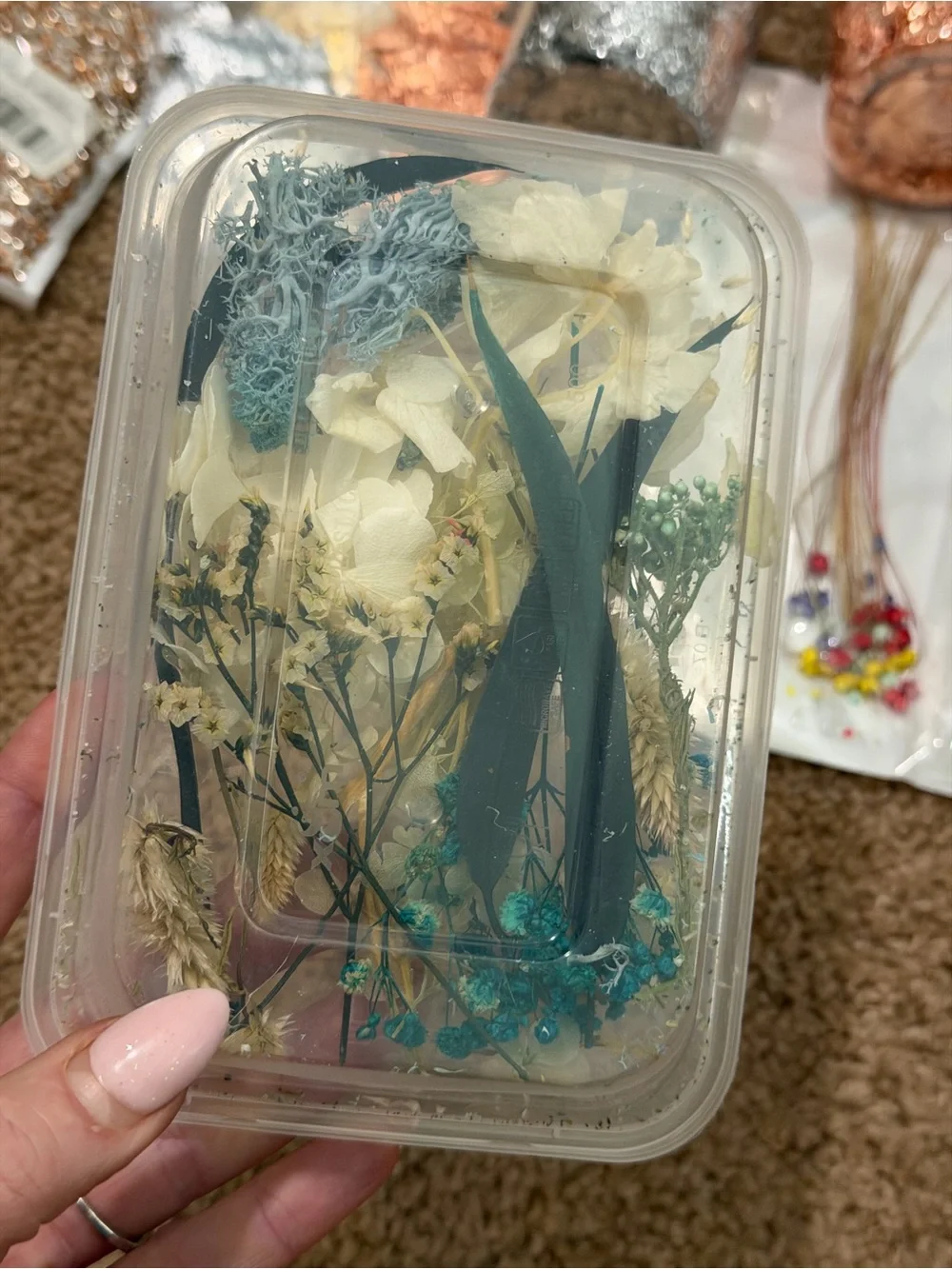 Metallic Gold Silver Leaf Flakes & Flowers Resin Glass & Charms DIY Crafting